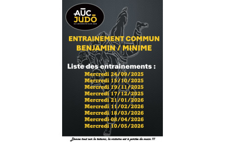 Entrainement commun pour les benjamins/minimes